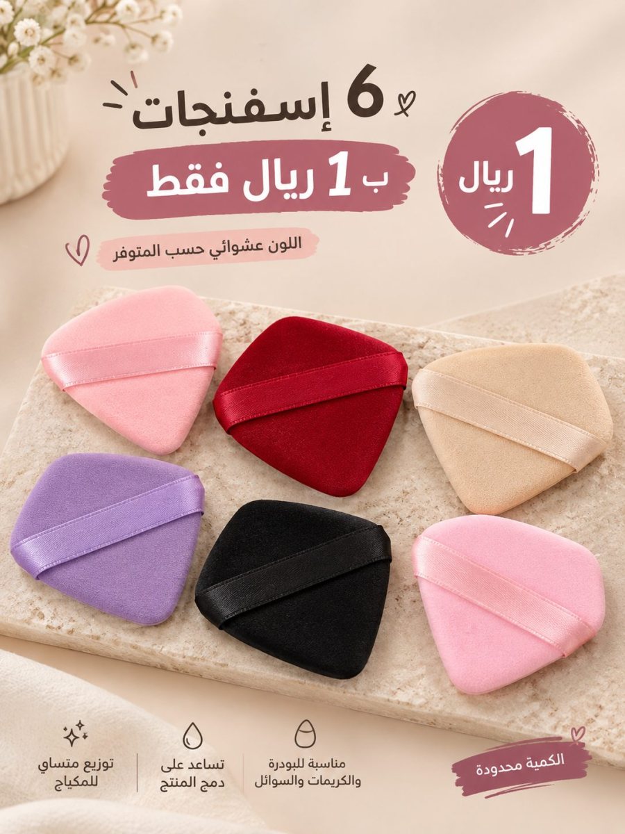 6 pcs makeup sponge set