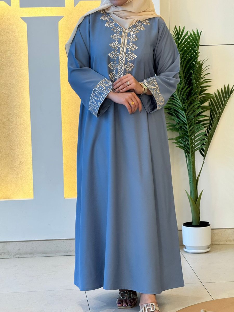 جلابية سماوي سادة
