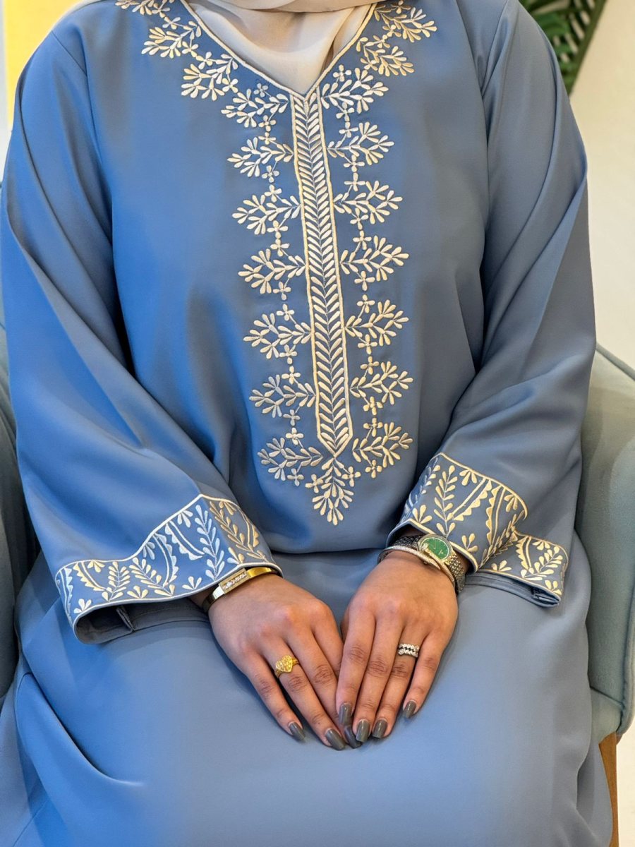 جلابية سماوي سادة
