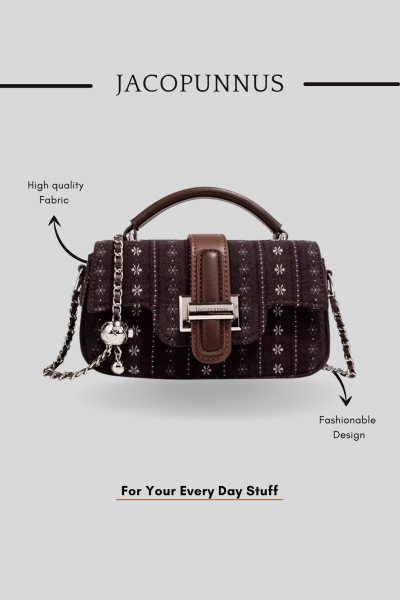 حقيبة يد بنية منقشة - Brown Hand Bag