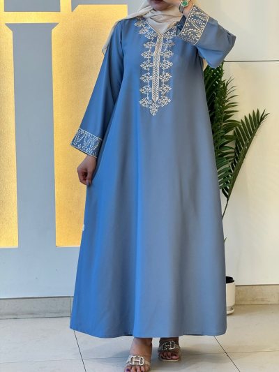 جلابية سماوي سادة