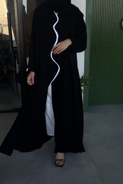 white line abaya